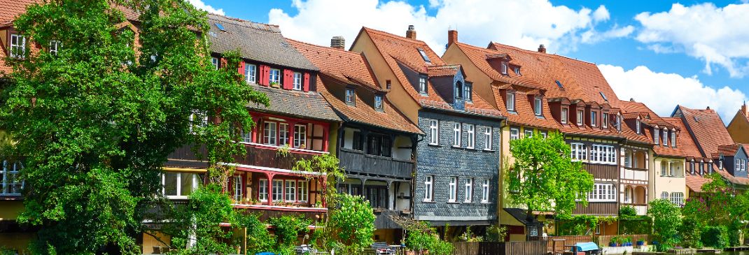 Bunte Häuserfassaden in Bamberg.